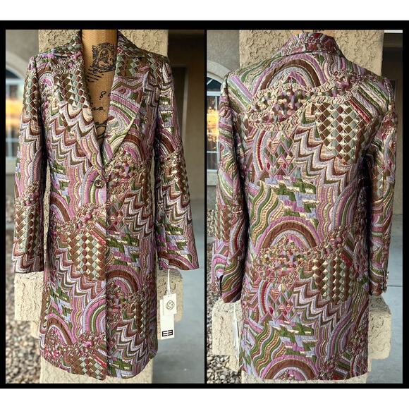 Elcetera Sparkling Multi Metallic Colors Blazer Size 6 NWT - Picture 5 of 6